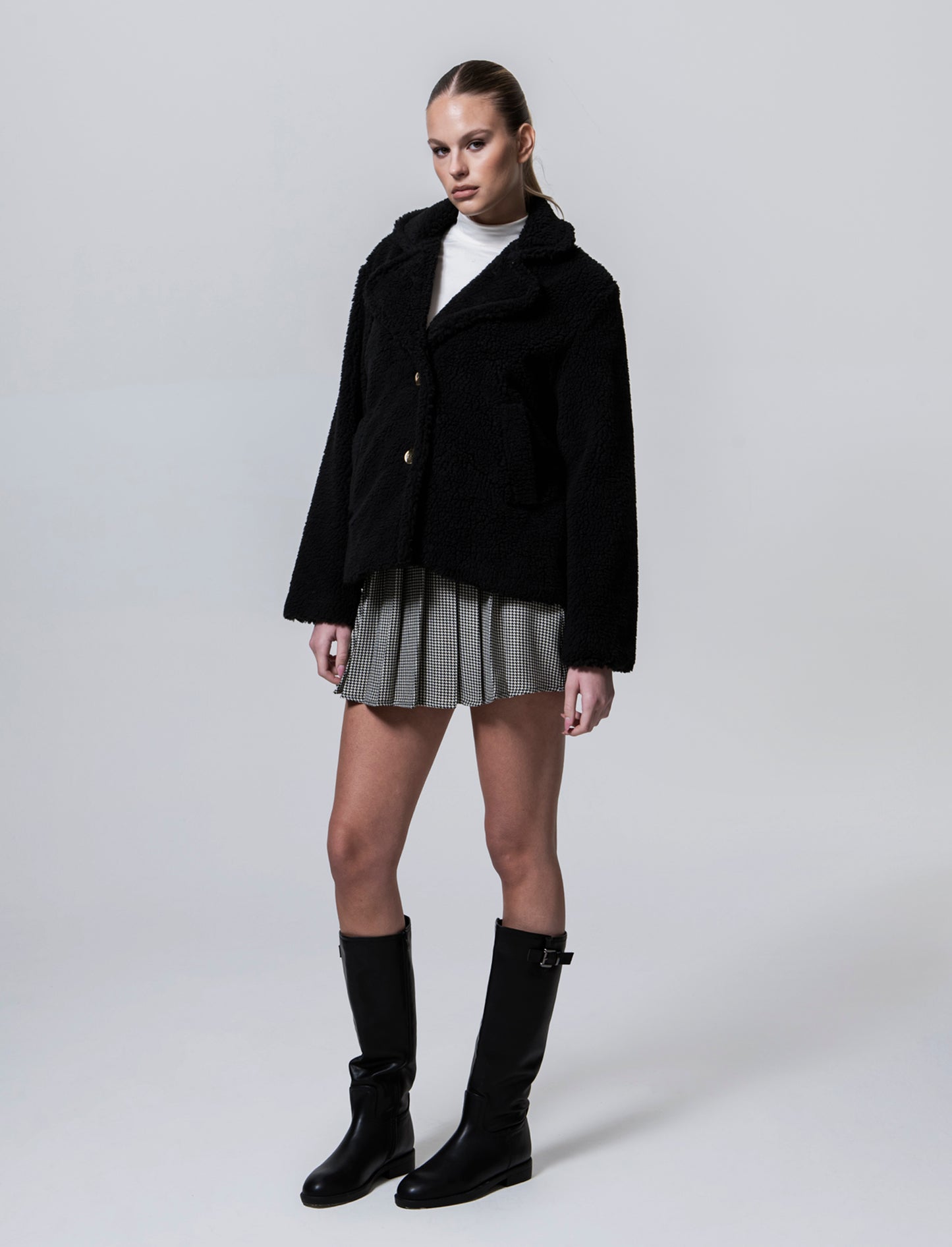 Giacca effetto teddy - Nero