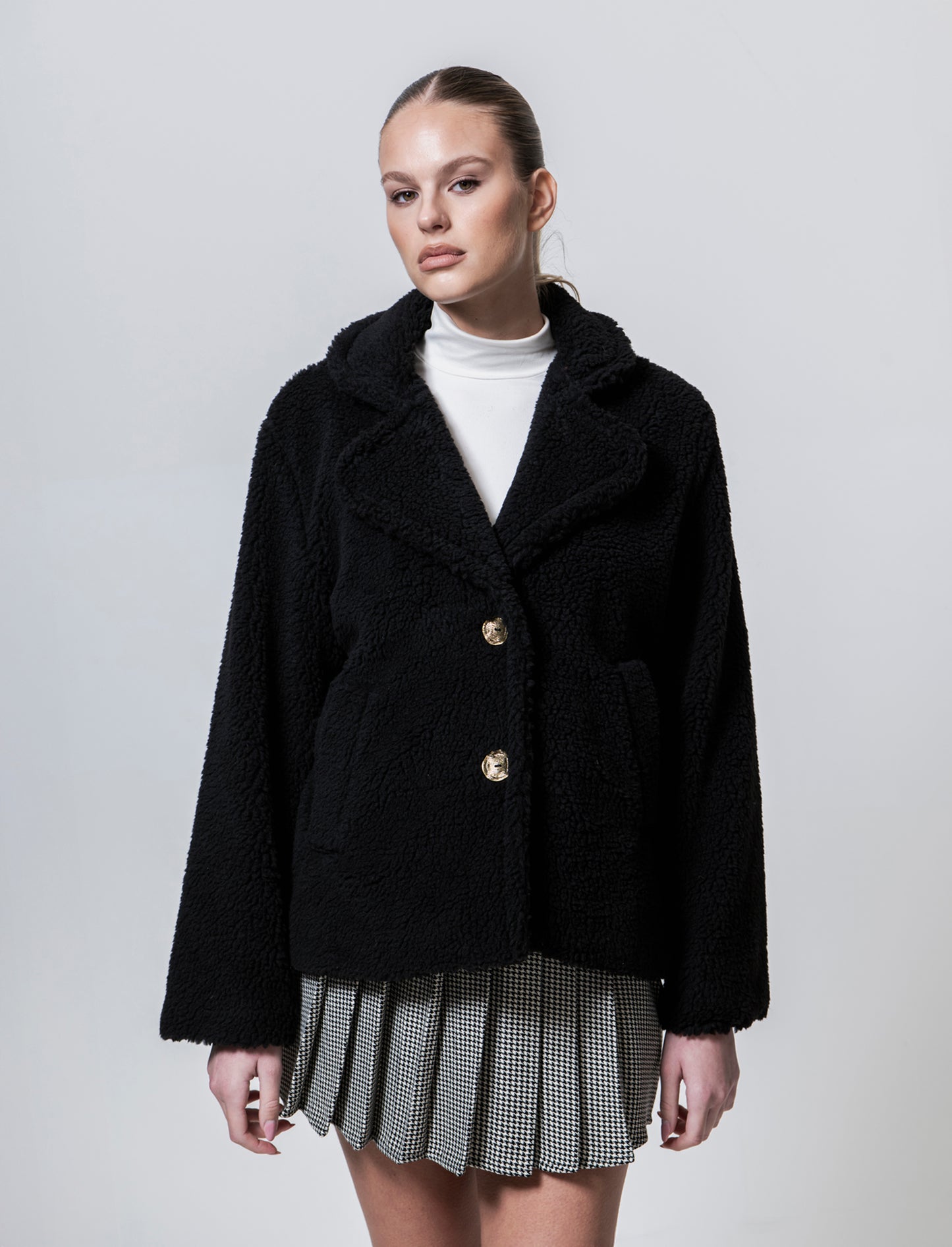 Giacca effetto teddy - Nero