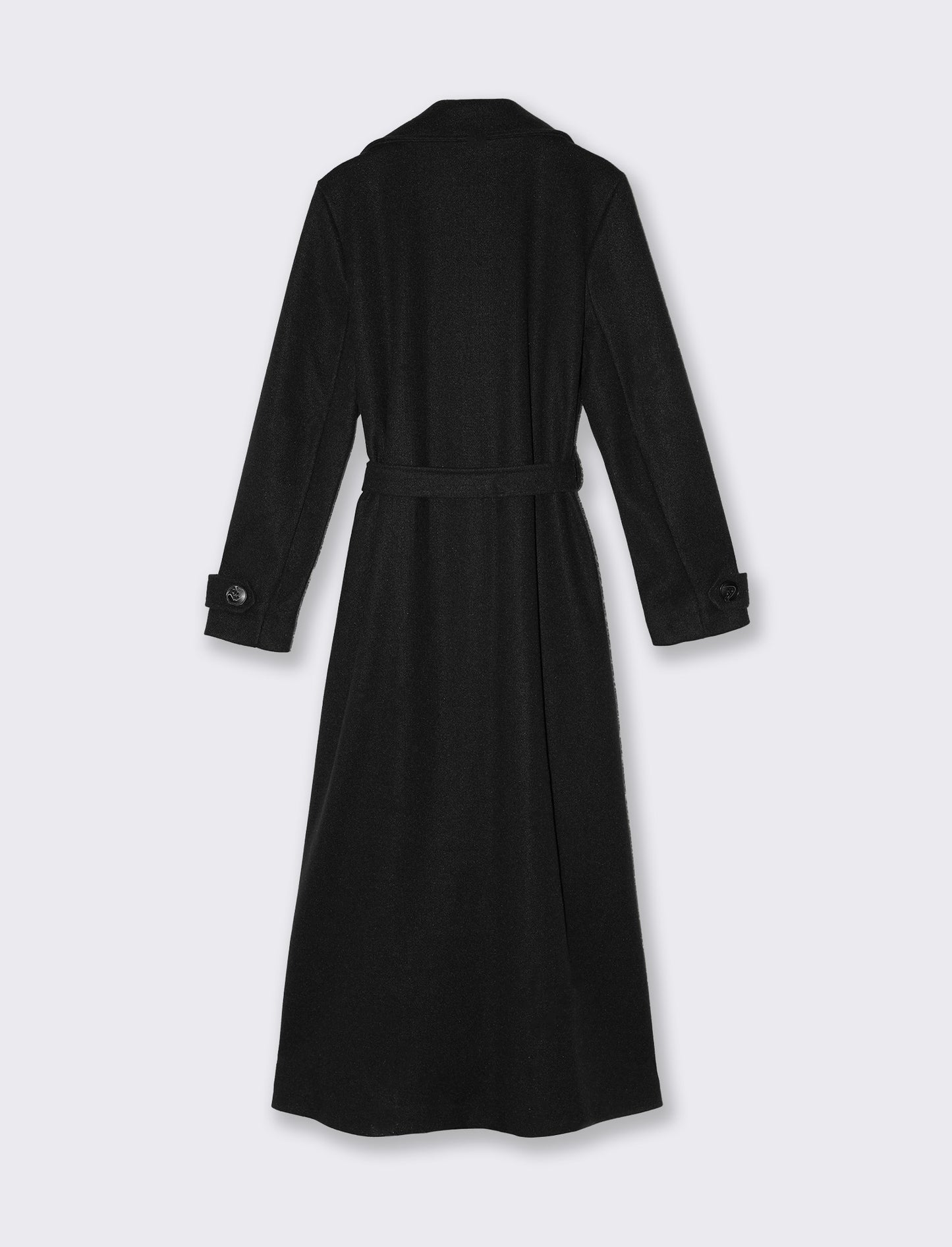 Cappotto trench doppiopetto con cintura - Nero
