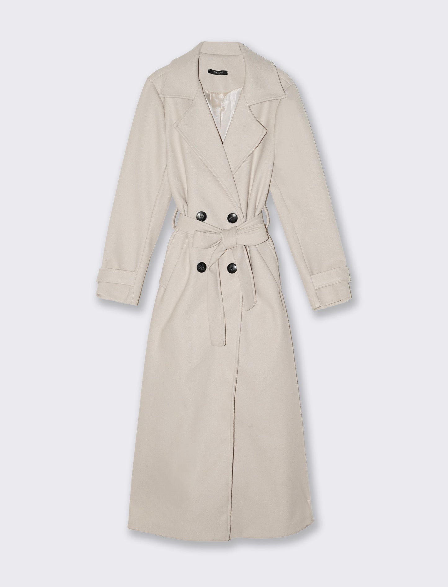 Cappotto trench doppiopetto con cintura - Beige
