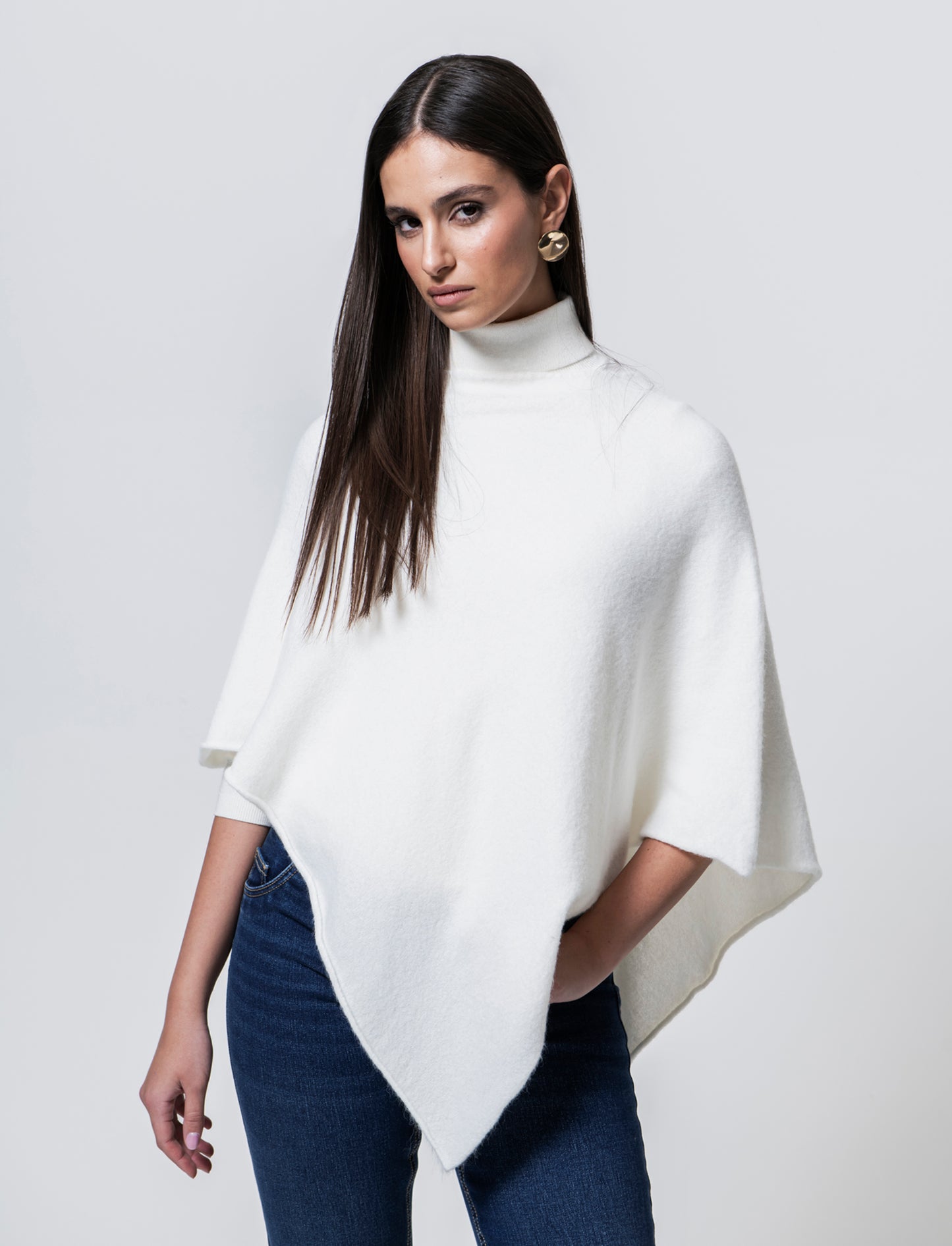 Mantella in maglia - Bianco latte