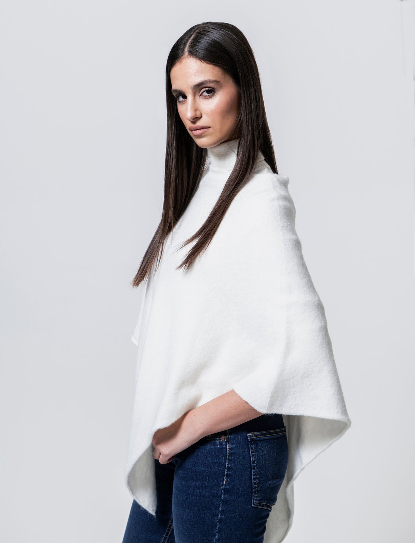 Mantella in maglia - Bianco latte