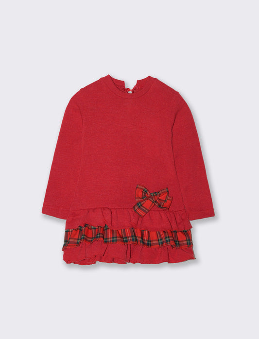 Abito tessuto caldo e inserti tartan - Fantasia