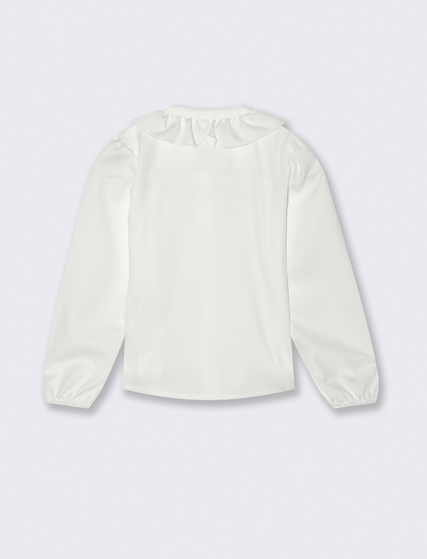 Camicia con rouche e fiocco - Bianco