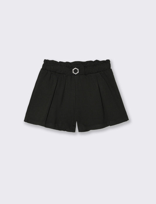 Short elegante in punto milano. - Nero