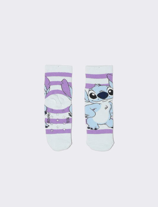 Calzini antiscivolo Stitch e Hello Kitty - Lilla
