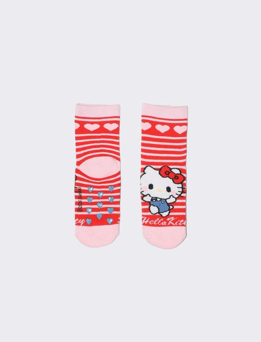 Calzini antiscivolo Stitch e Hello Kitty - Rosso