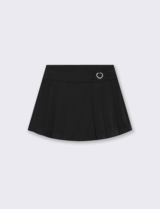 Short finta gonna a pieghe. - Nero