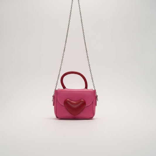 Borsetta con chiusura a cuore elegante - Fuxia