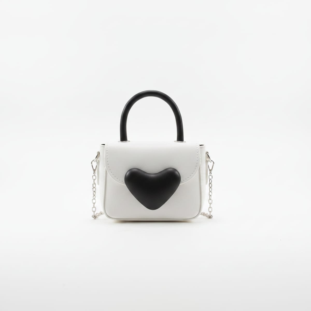 Borsetta con chiusura a cuore elegante - Bianco