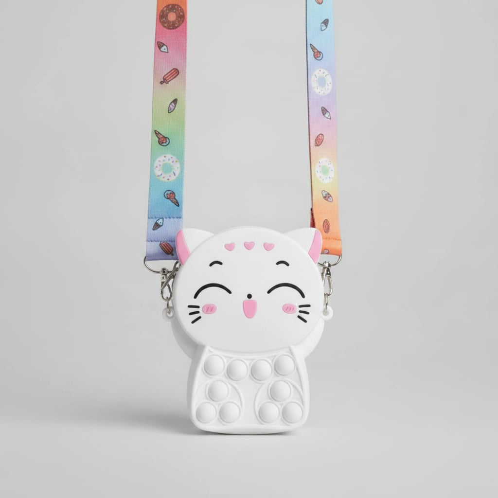 Pop it tracolla bambina - Bianco