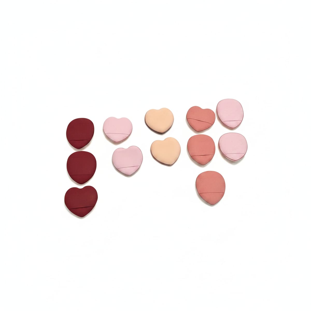 Spugnette trucco 12 pezzi in forme varie - Multicolore