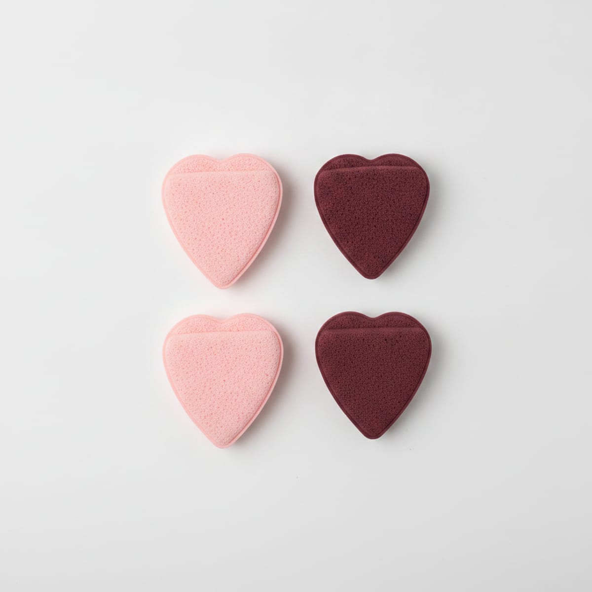 Spugnette cuore: set 4 pezzi eleganti - Multicolore