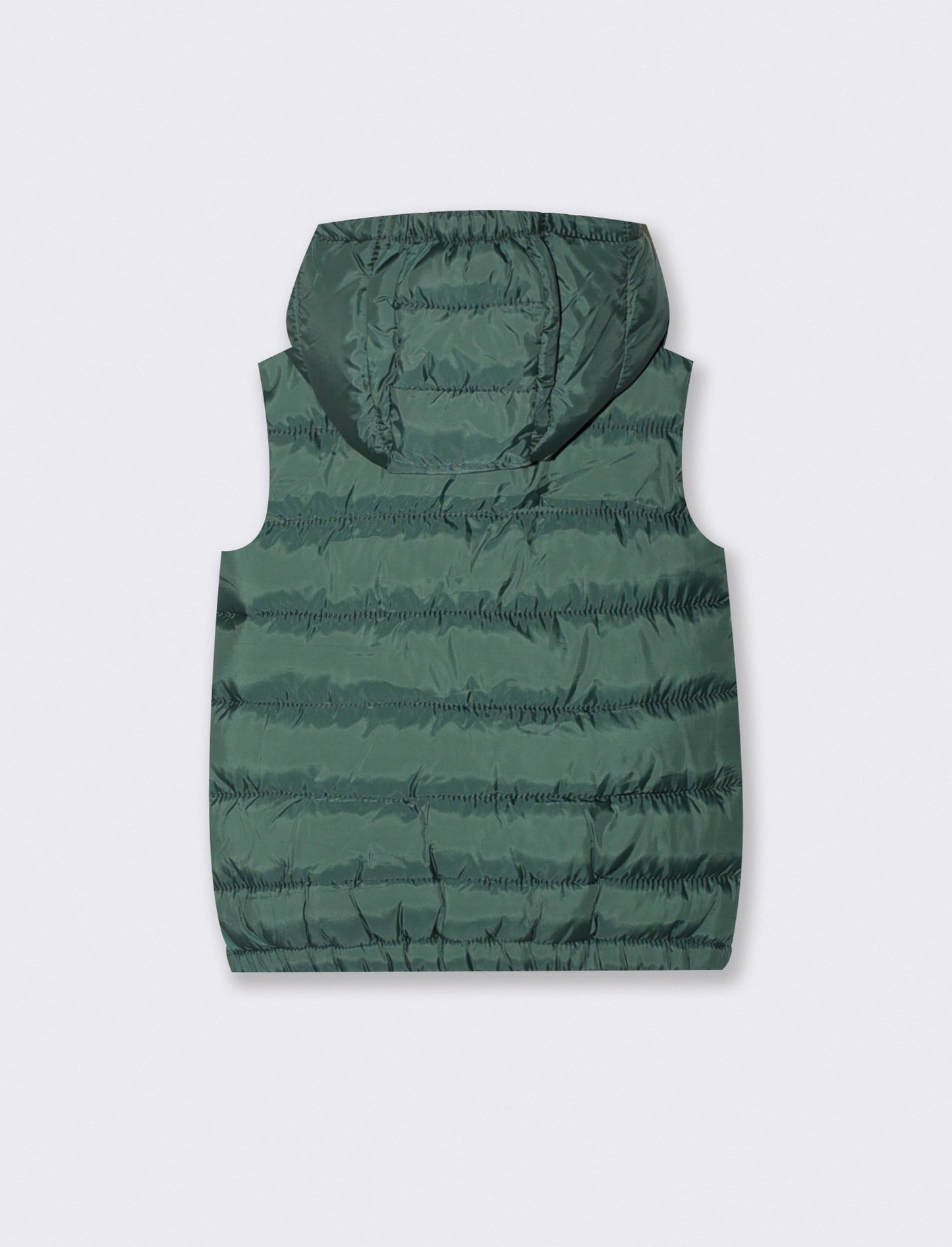 Gilet imbottito con cappuccio e tasche - Verde abete