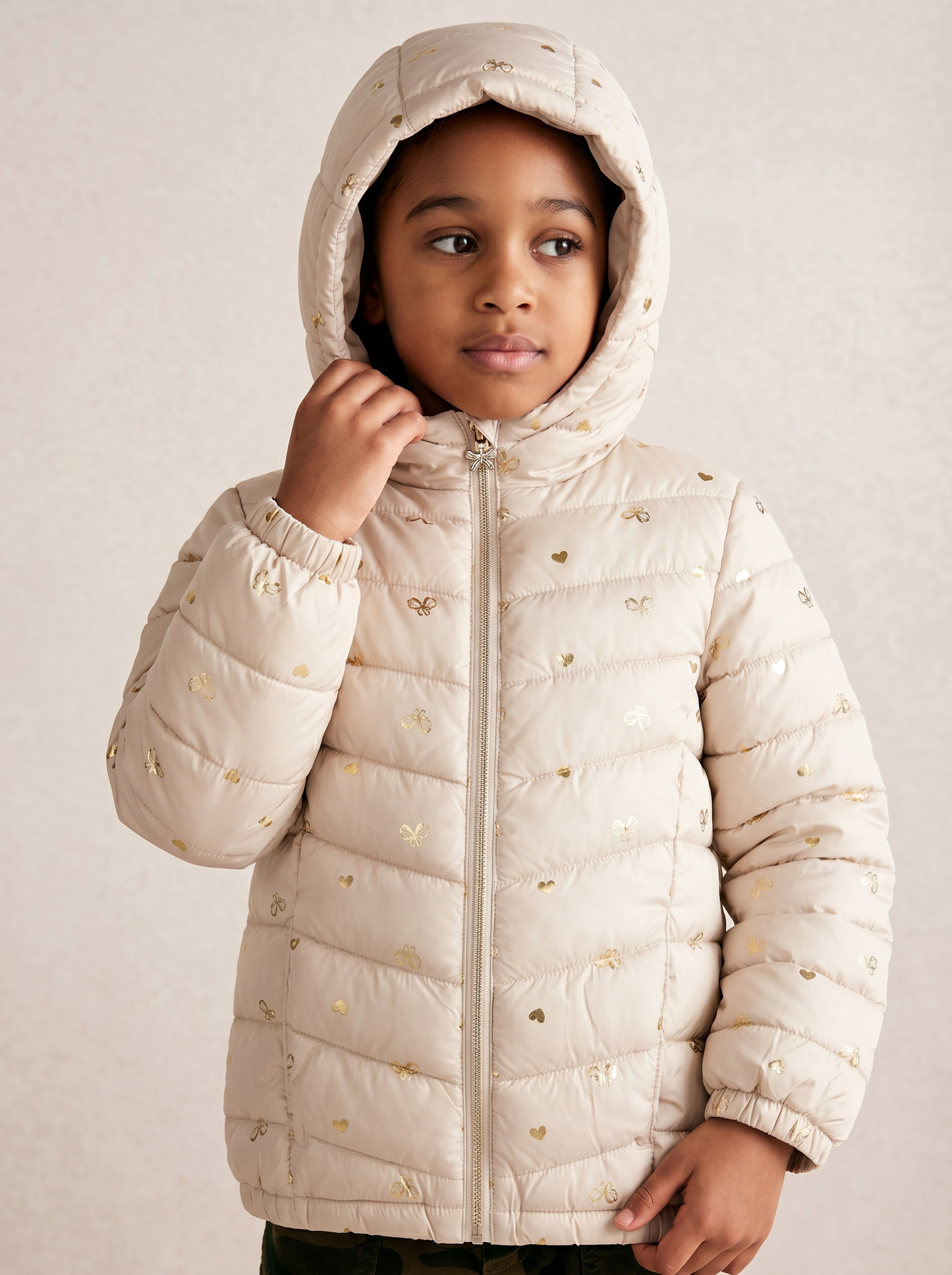 Padded jacket with hood and pockets - Multicolor
