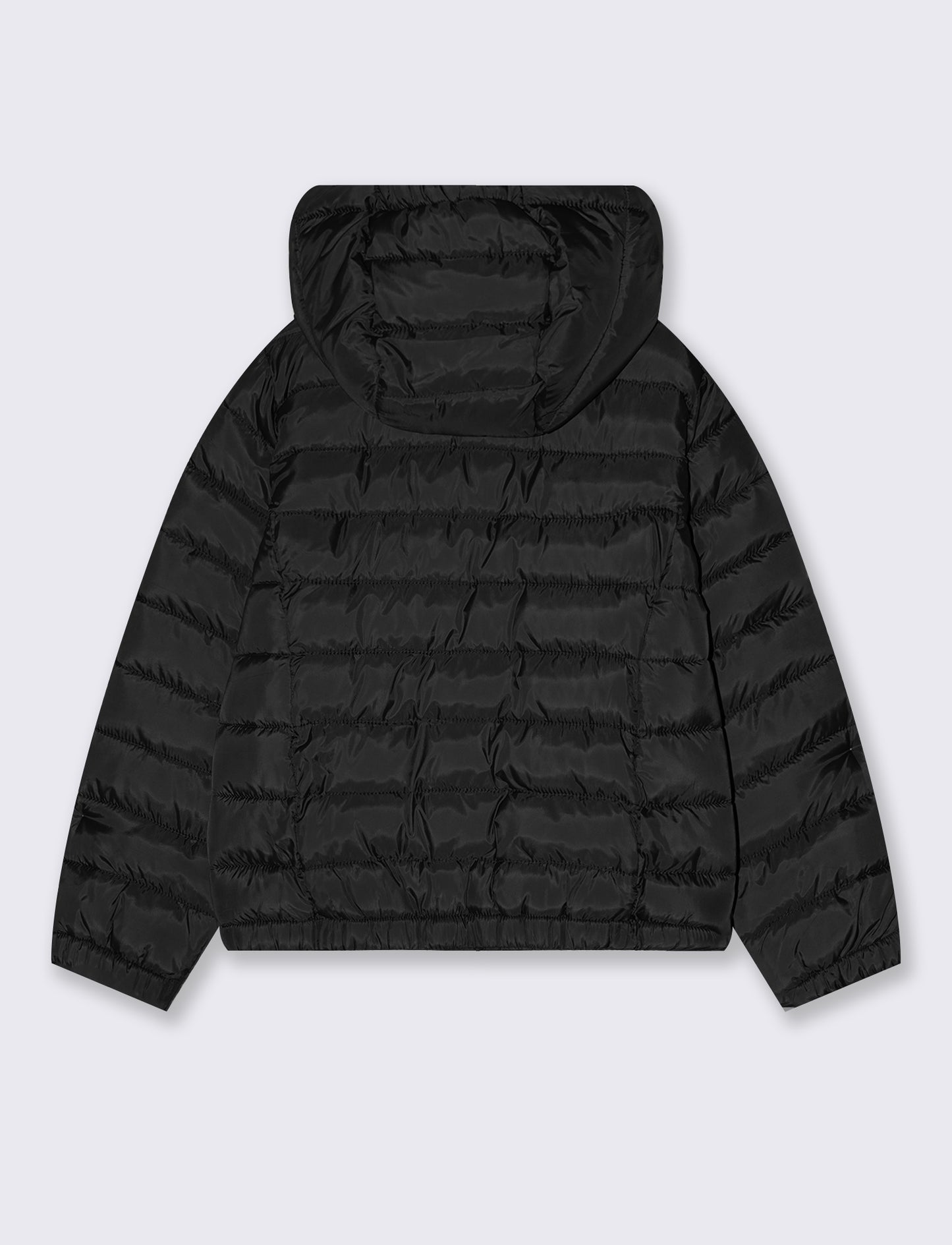 Padded jacket with hood and pockets - Black