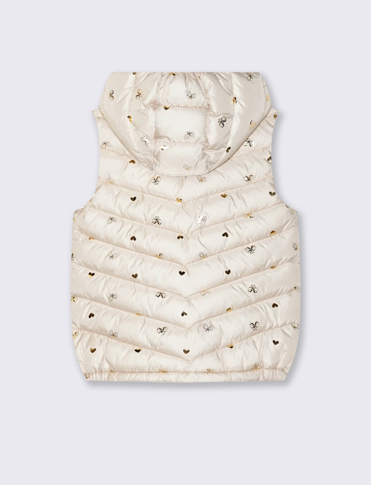 Gilet imbottito con cappuccio e tasche - Fantasia