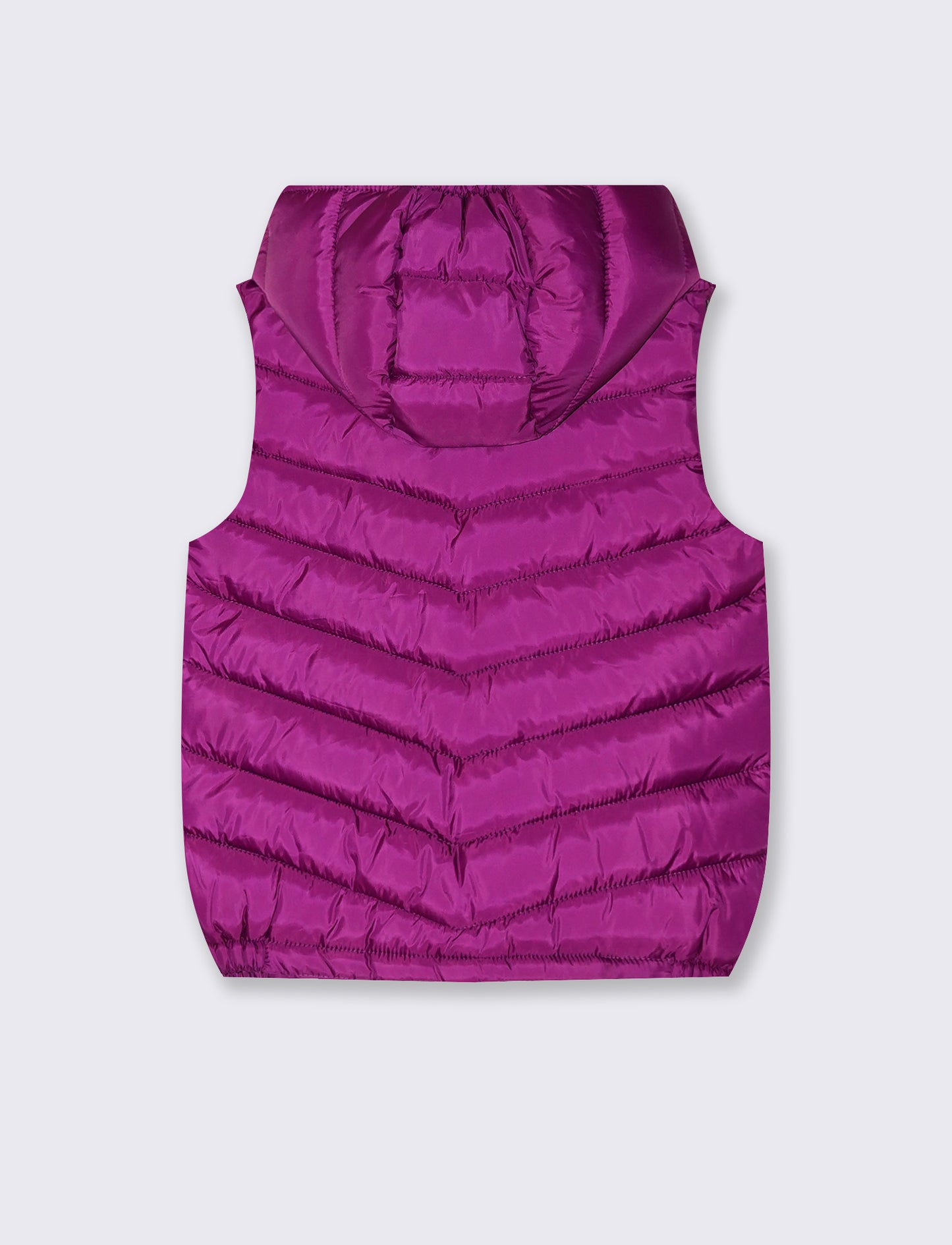 Gilet imbottito con cappuccio e tasche - Fuxia azalea