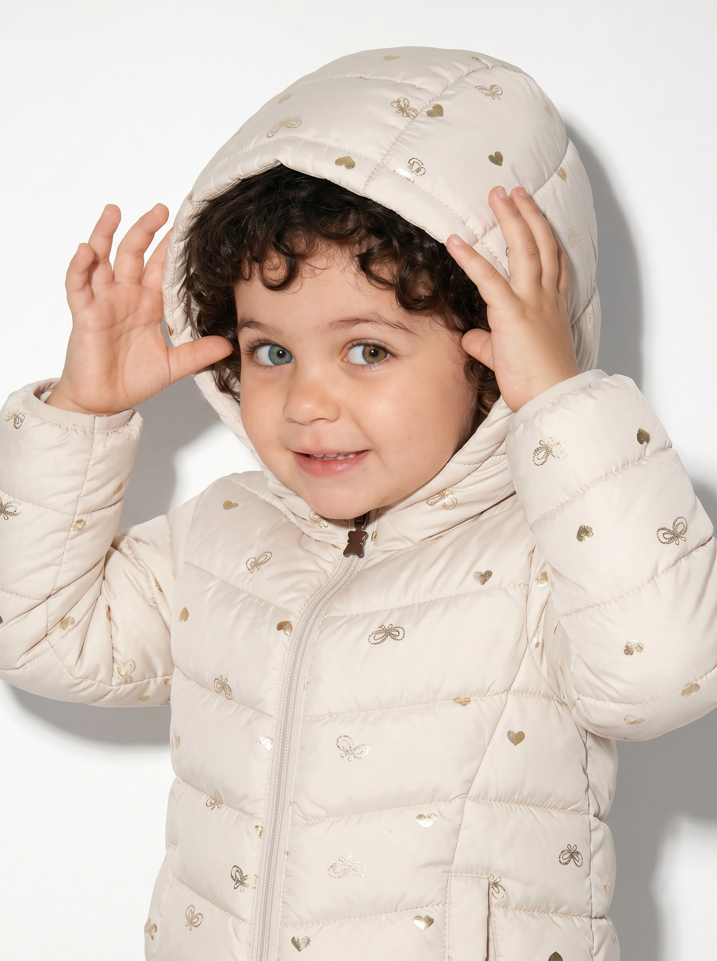 Padded jacket with hood and pockets - Multicolor