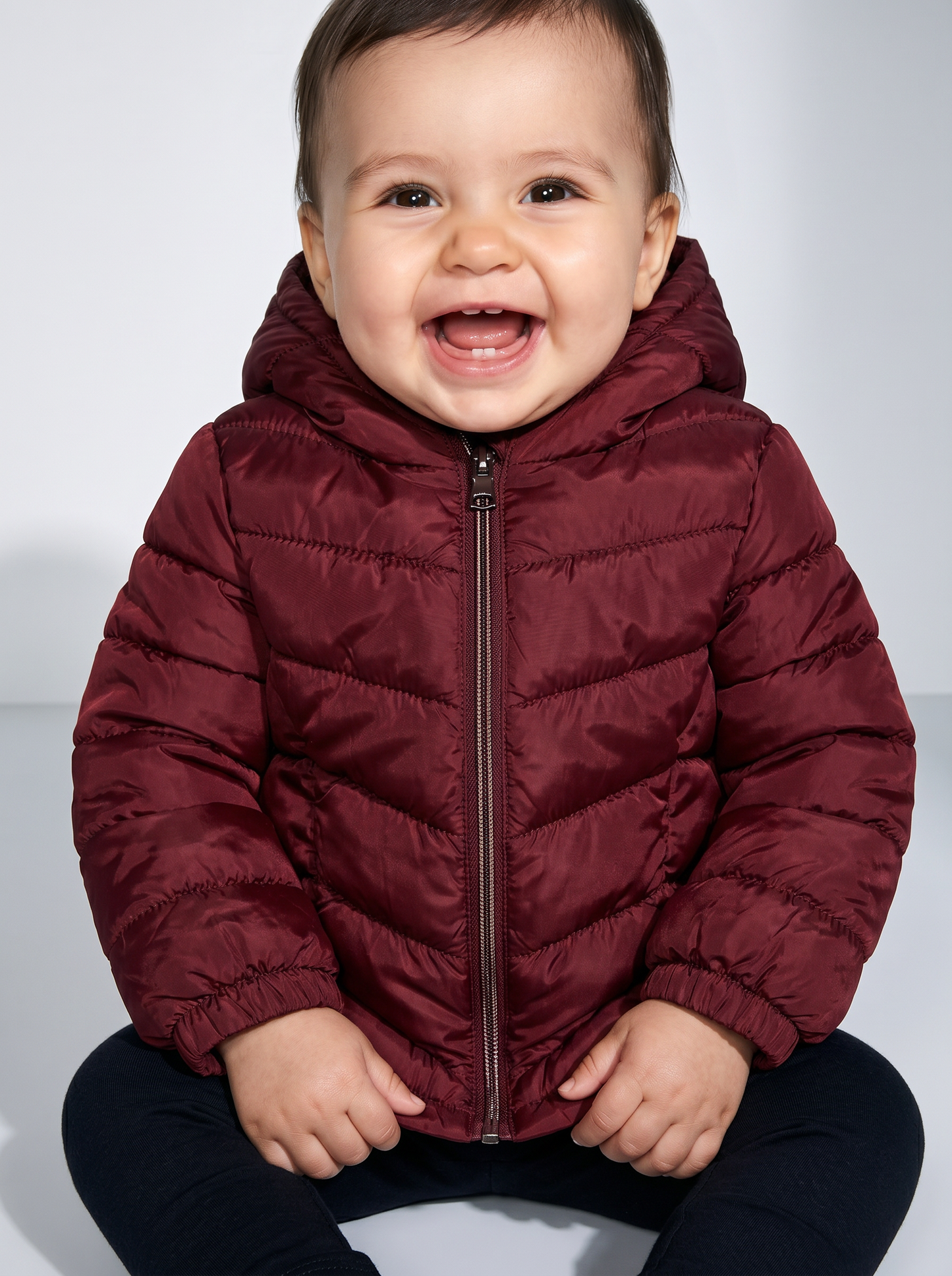 Padded jacket with hood and pockets - Red