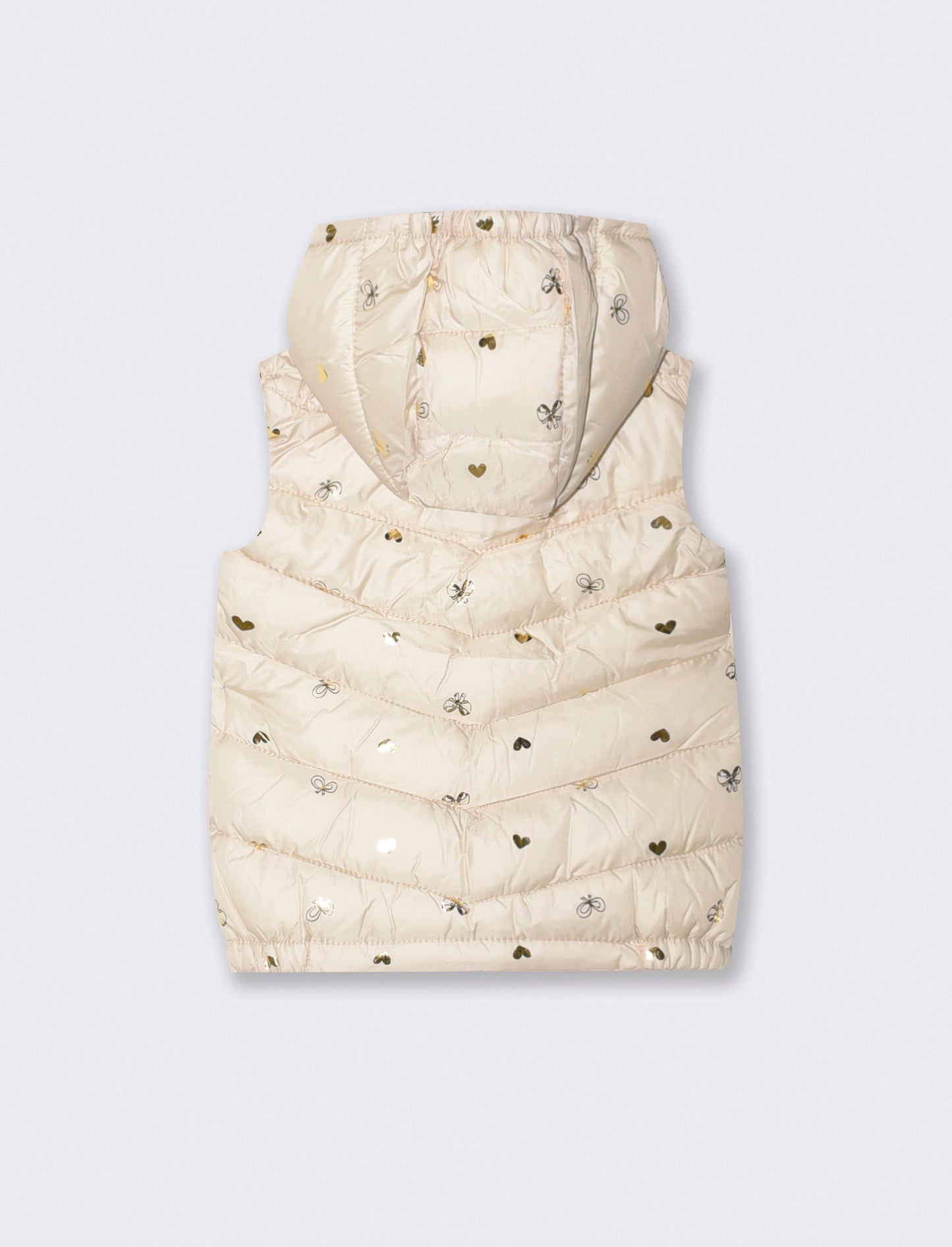 Gilet imbottito con cappuccio e tasche - Fantasia