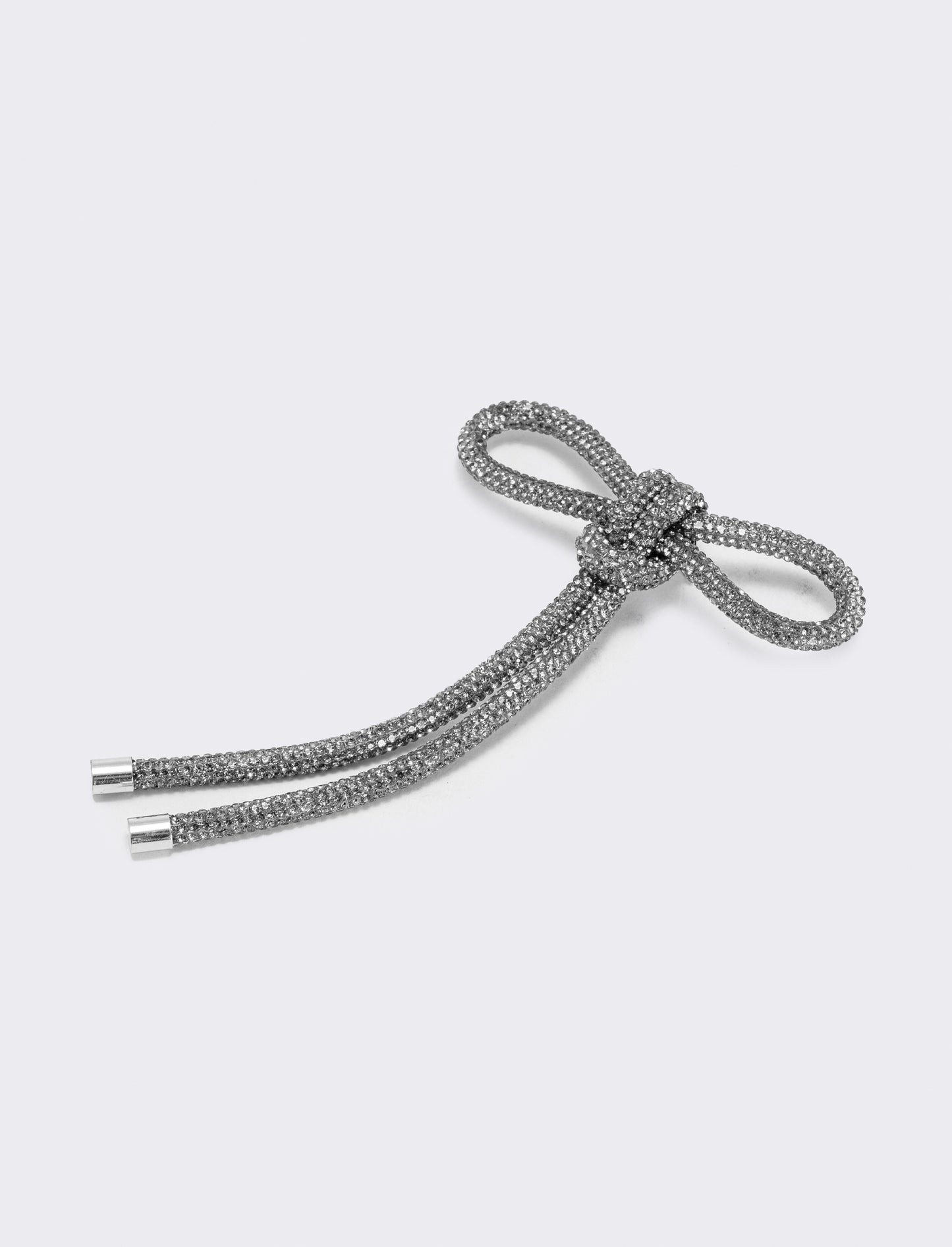 Tubular pin with elegant rhinestones - Silver