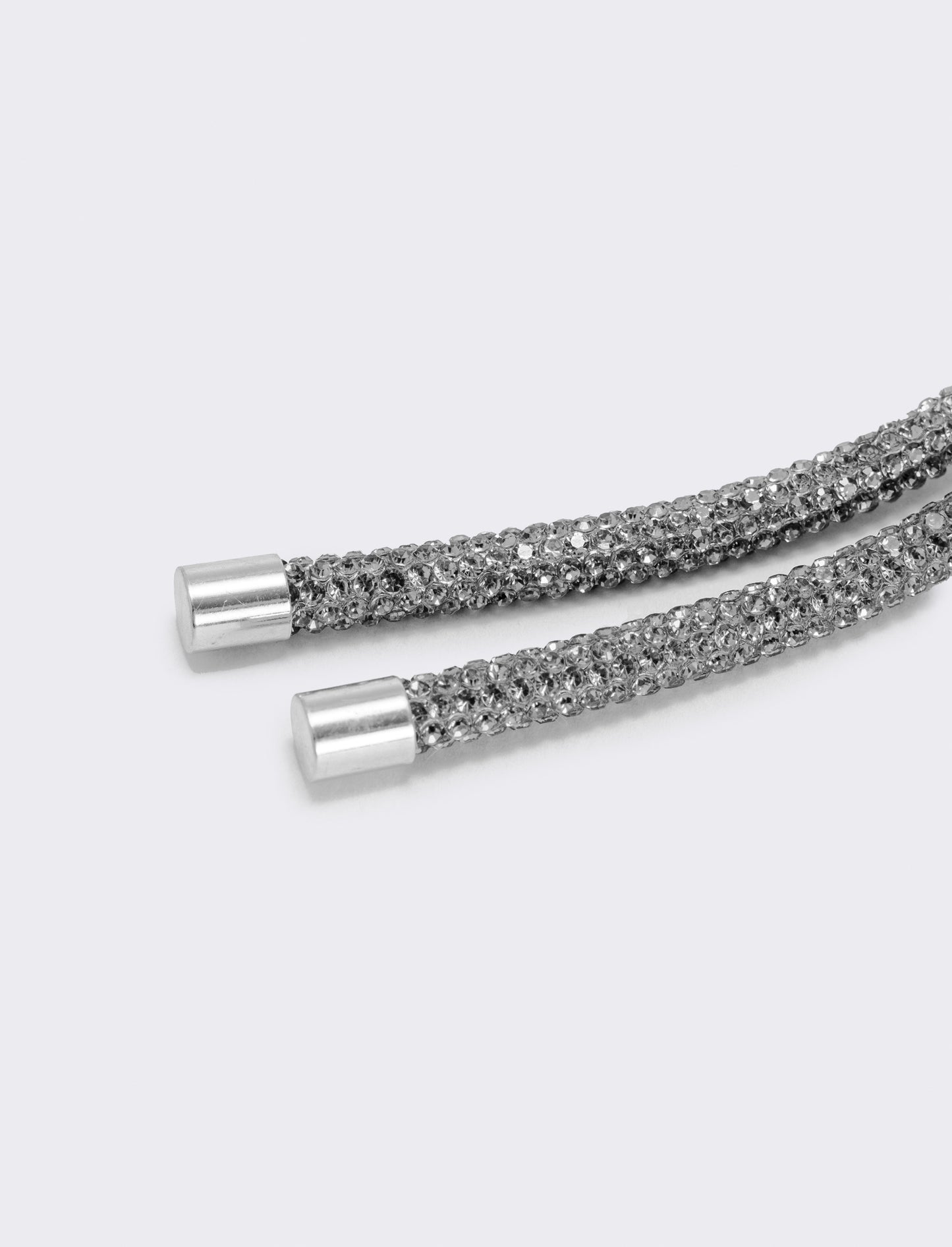 Tubular pin with elegant rhinestones - Silver
