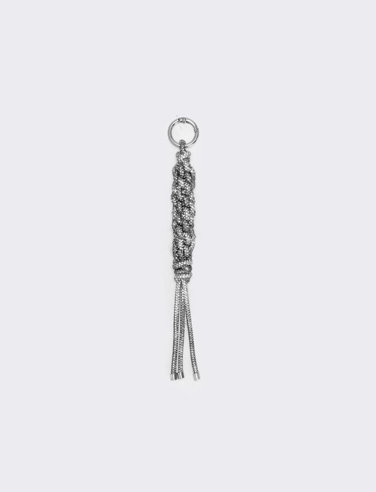 Portachiavi Scooby Tubolare con Strass - Argento
