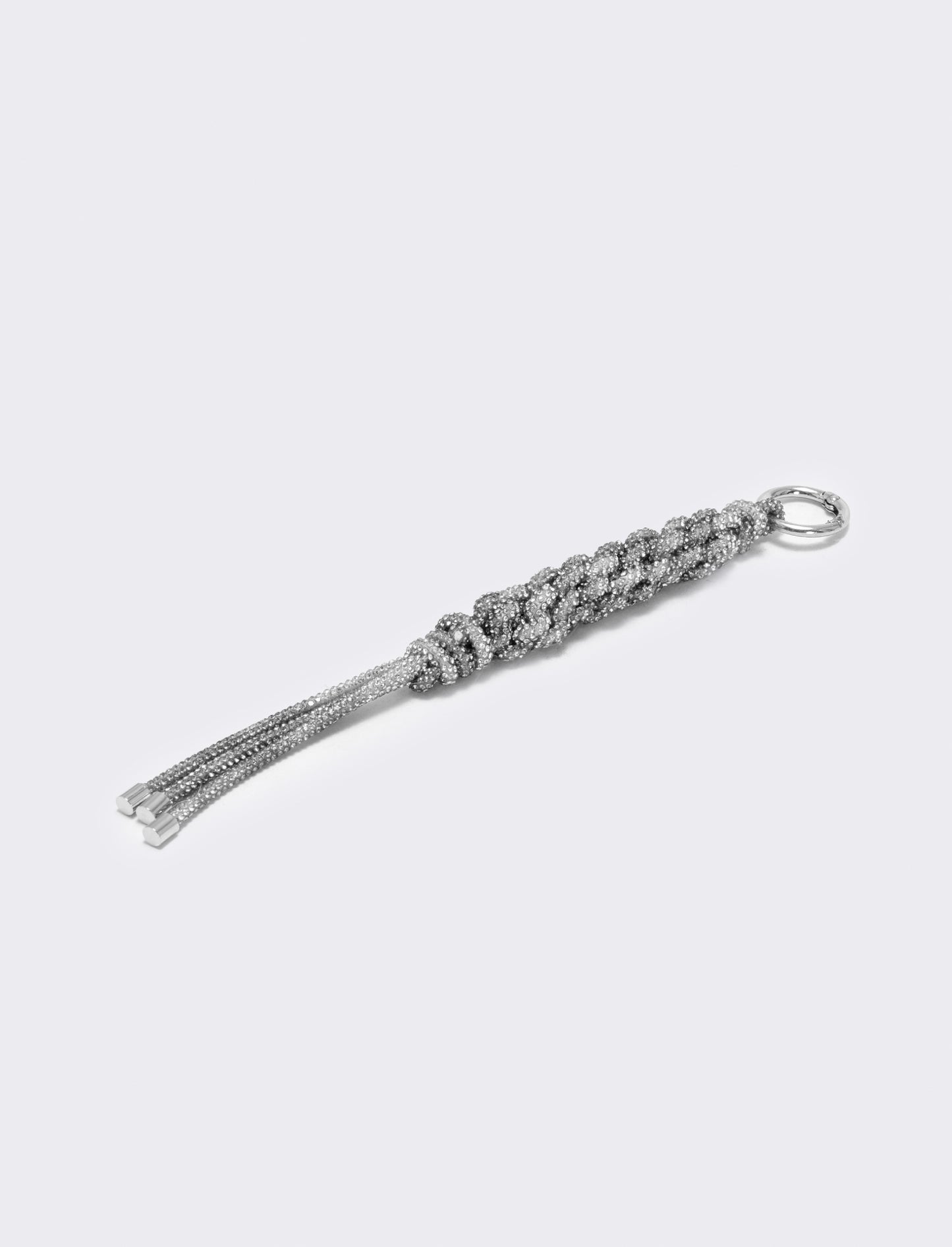 Portachiavi Scooby Tubolare con Strass - Argento