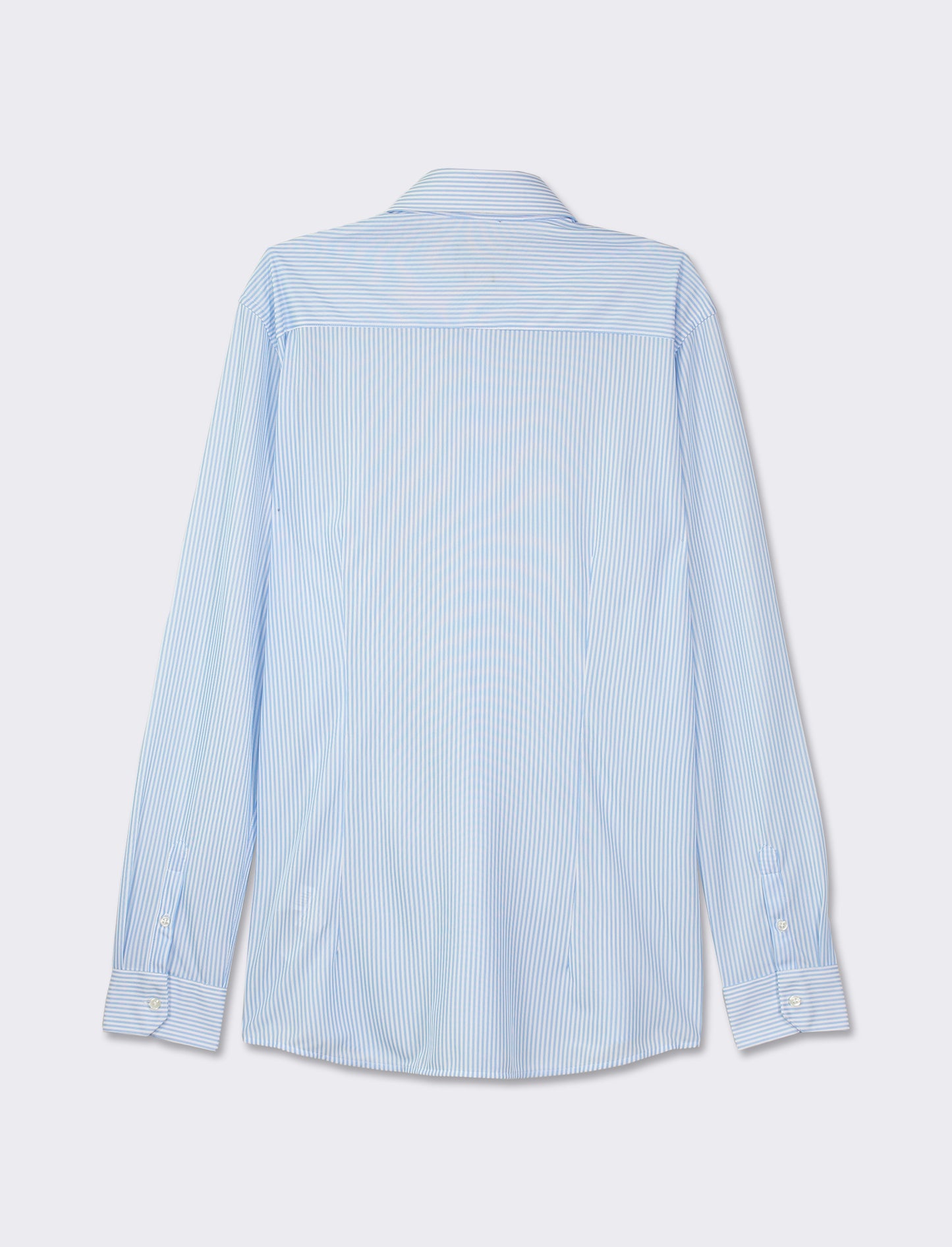 Structured Striped Regular Fit Shirt - Italian Collar - Sky blue