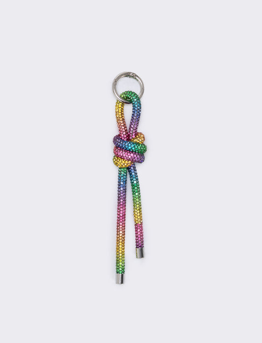 Portachiavi con nodo strass - Multicolore