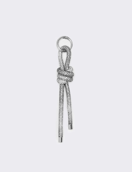 Portachiavi con nodo strass - Argento