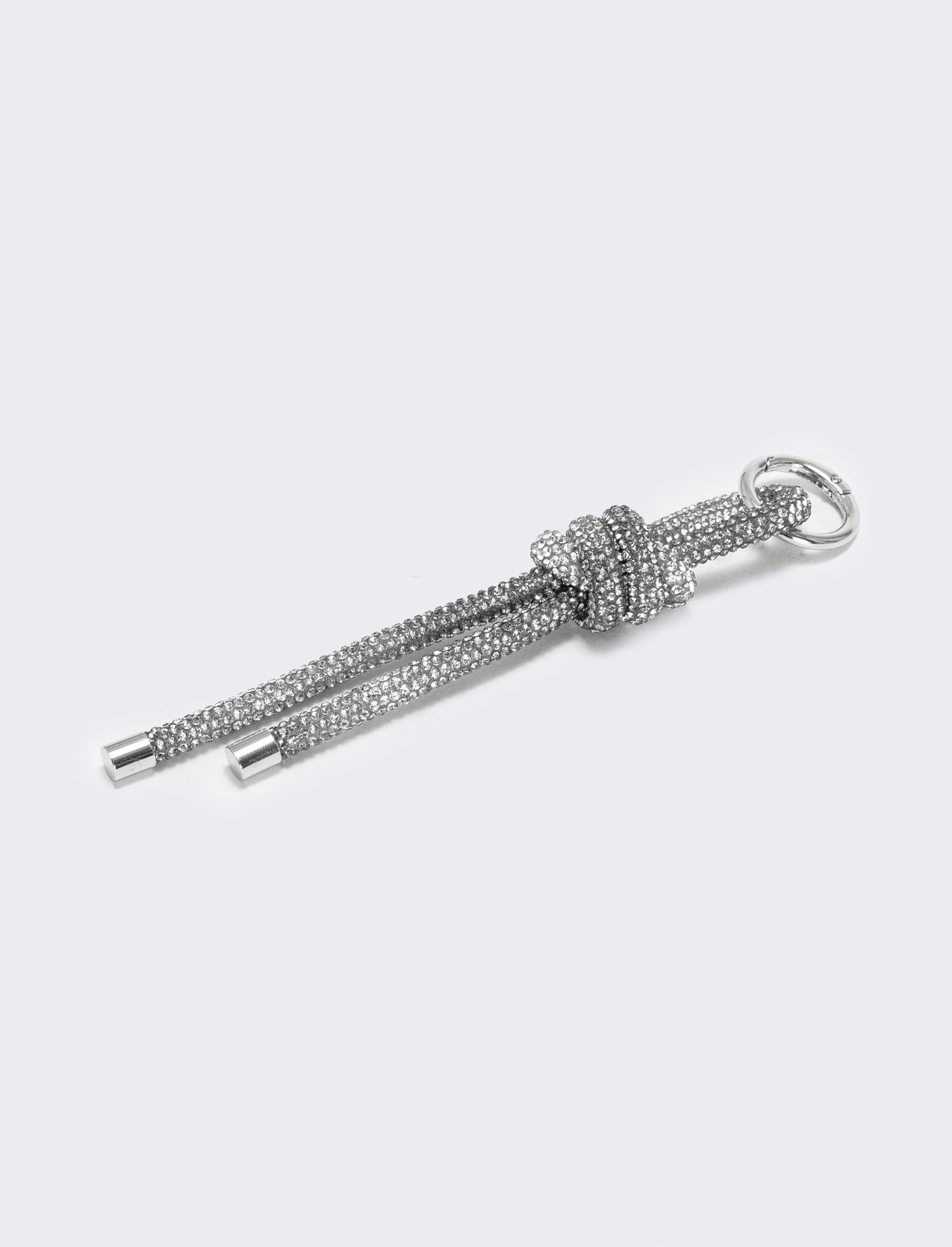 Portachiavi con nodo strass - Argento