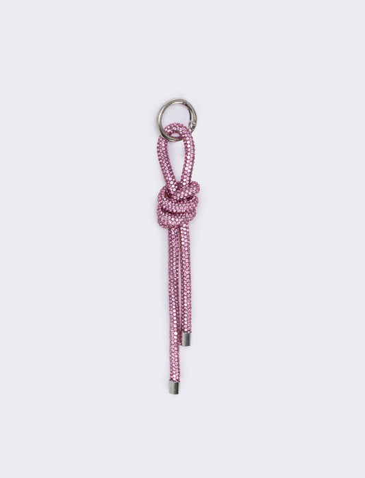 Portachiavi con nodo strass - Rosa