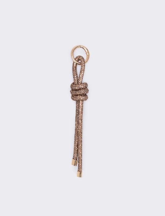 Portachiavi con nodo strass - Oro
