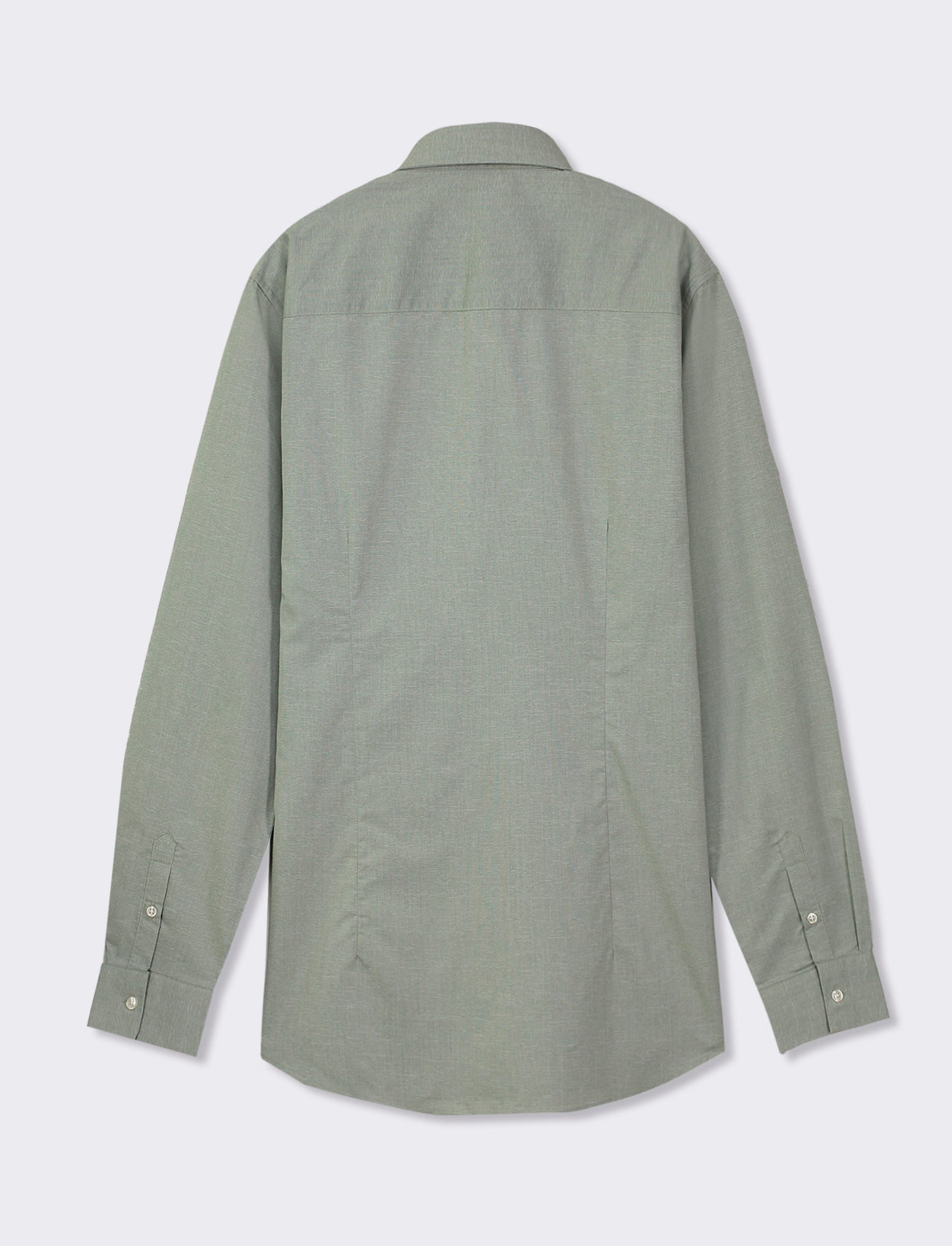 Premium Melange Regular Fit Italian Collar Long Sleeve Shirt - Green