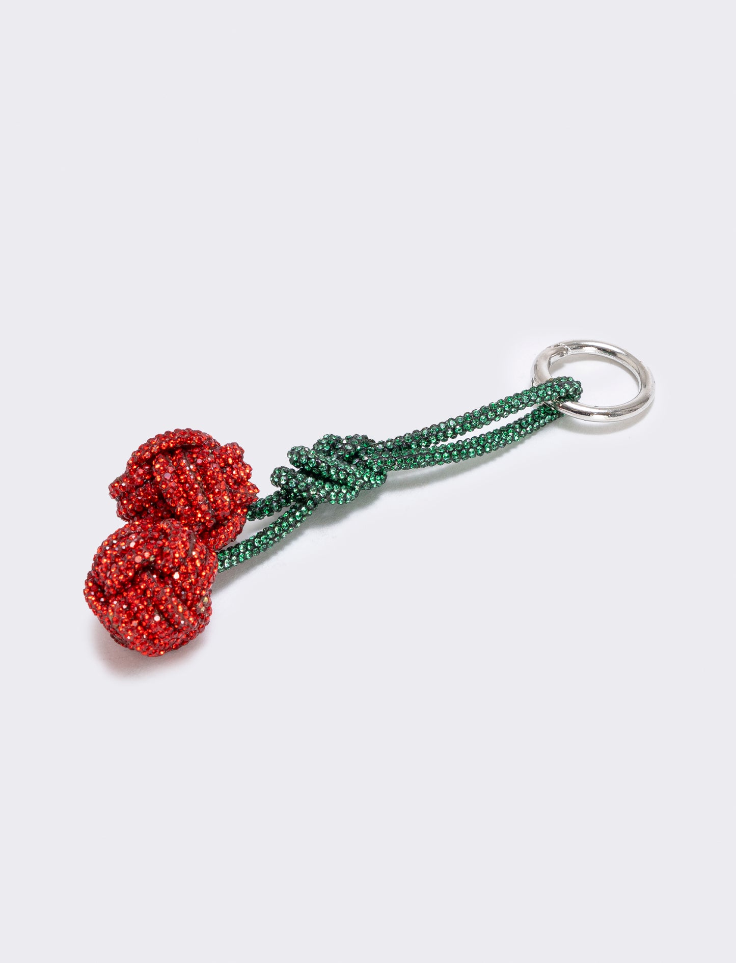 Portachiavi ciliegie strass - Rosso