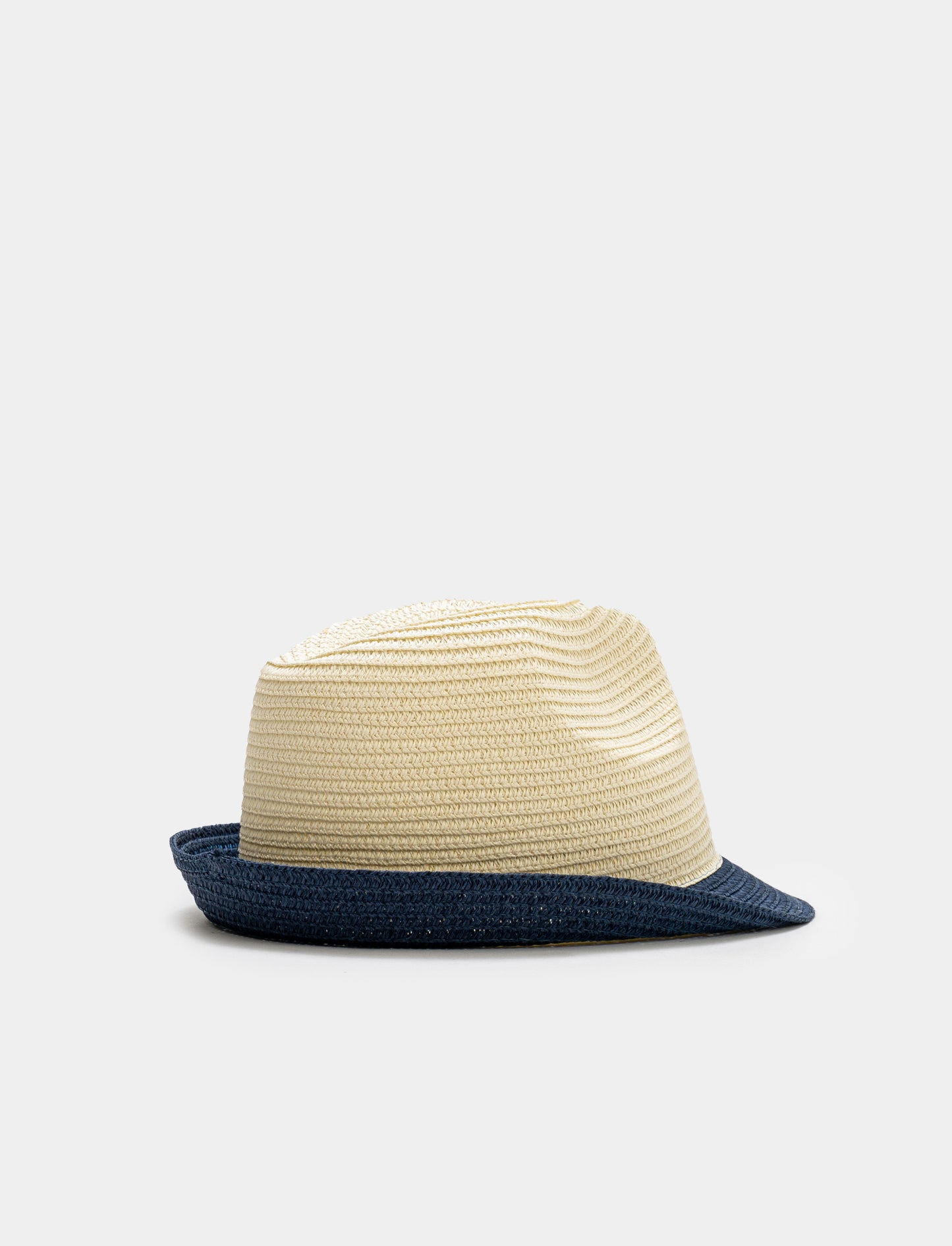 Bicolor Wide Brim Men's Hat - White