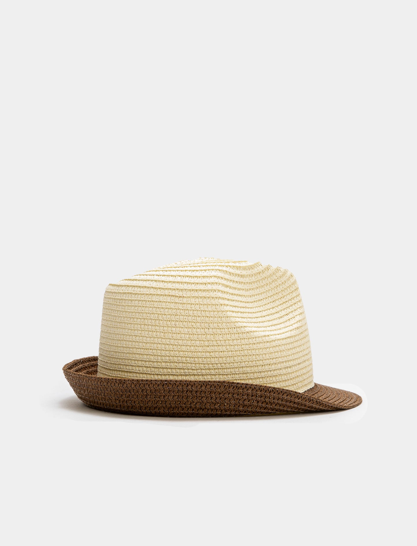 Bicolor Wide Brim Men's Hat - Brown