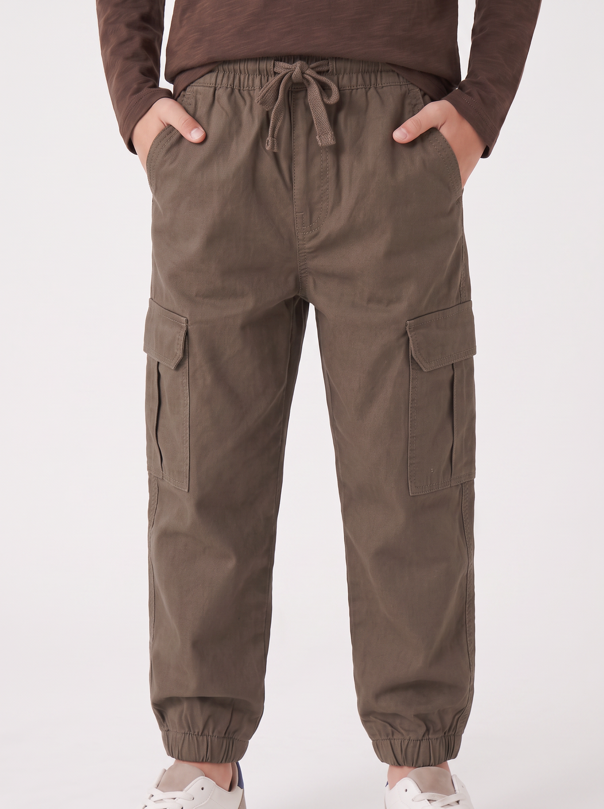 Pantaloni cargo in twill per il tempo libero - Marrone chiaro
