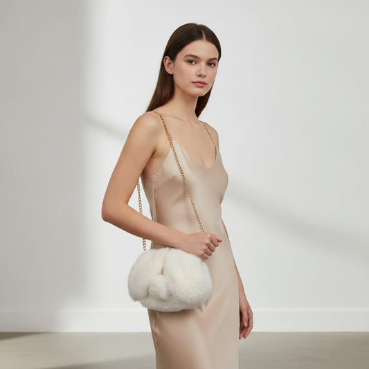 Borsa coniglietto in finta pelliccia - Bianco