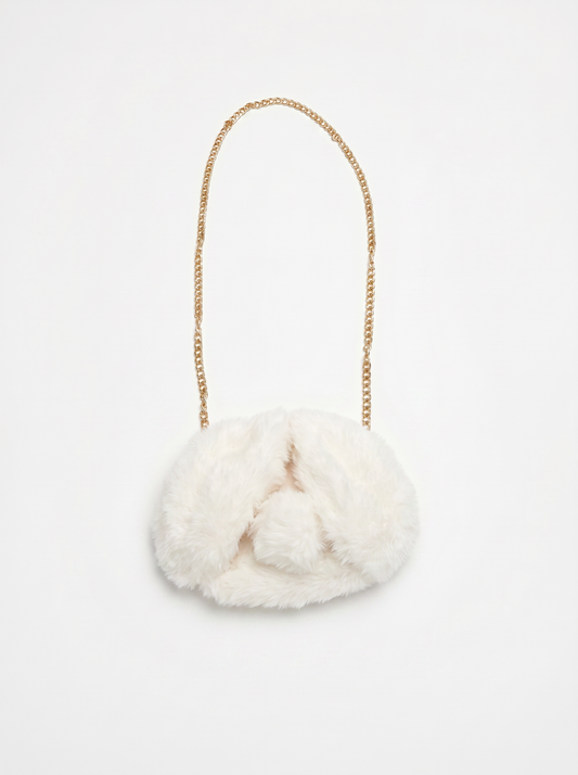 Faux fur bunny bag - White
