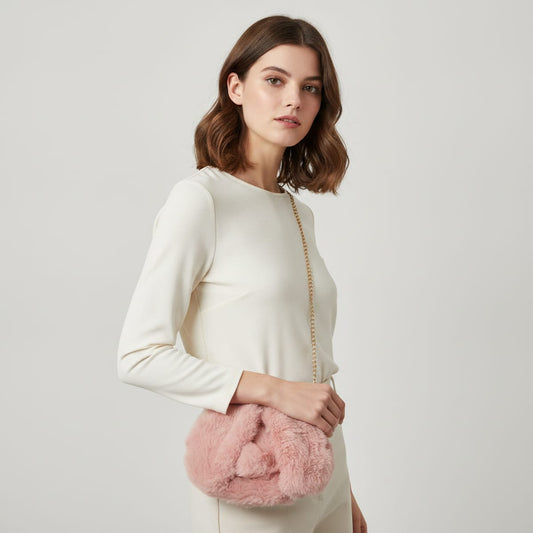 Borsa coniglietto in finta pelliccia - Rosa