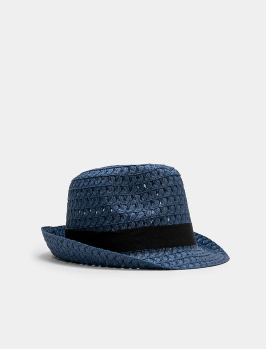 Men's Straw Effect Hardy Hat - Blue