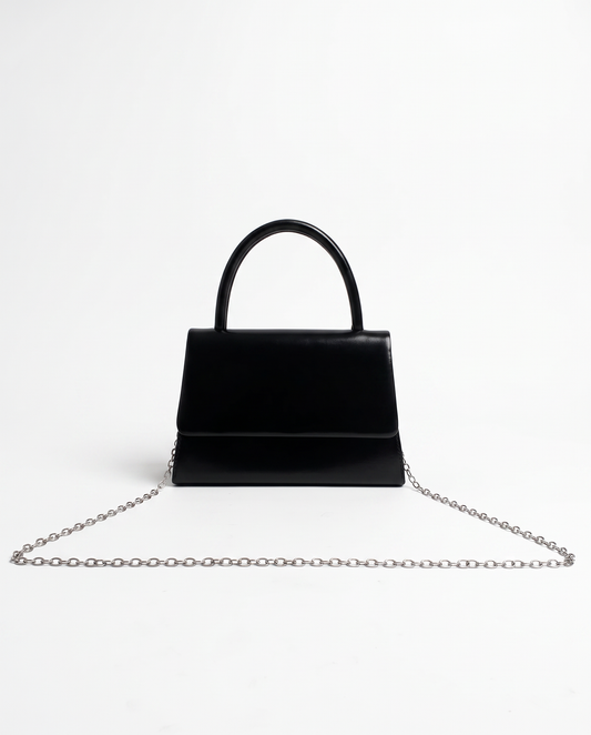 Elegant hard handle handbag - Black