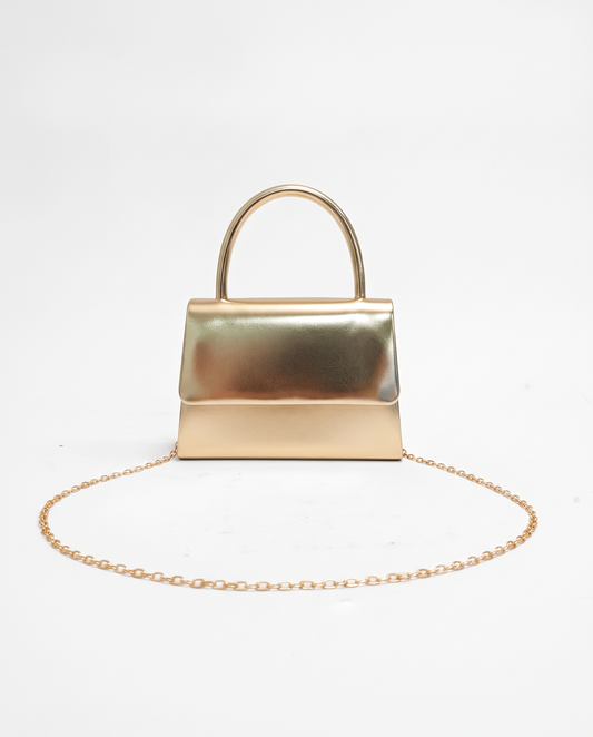 Elegant hard handle handbag - Gold
