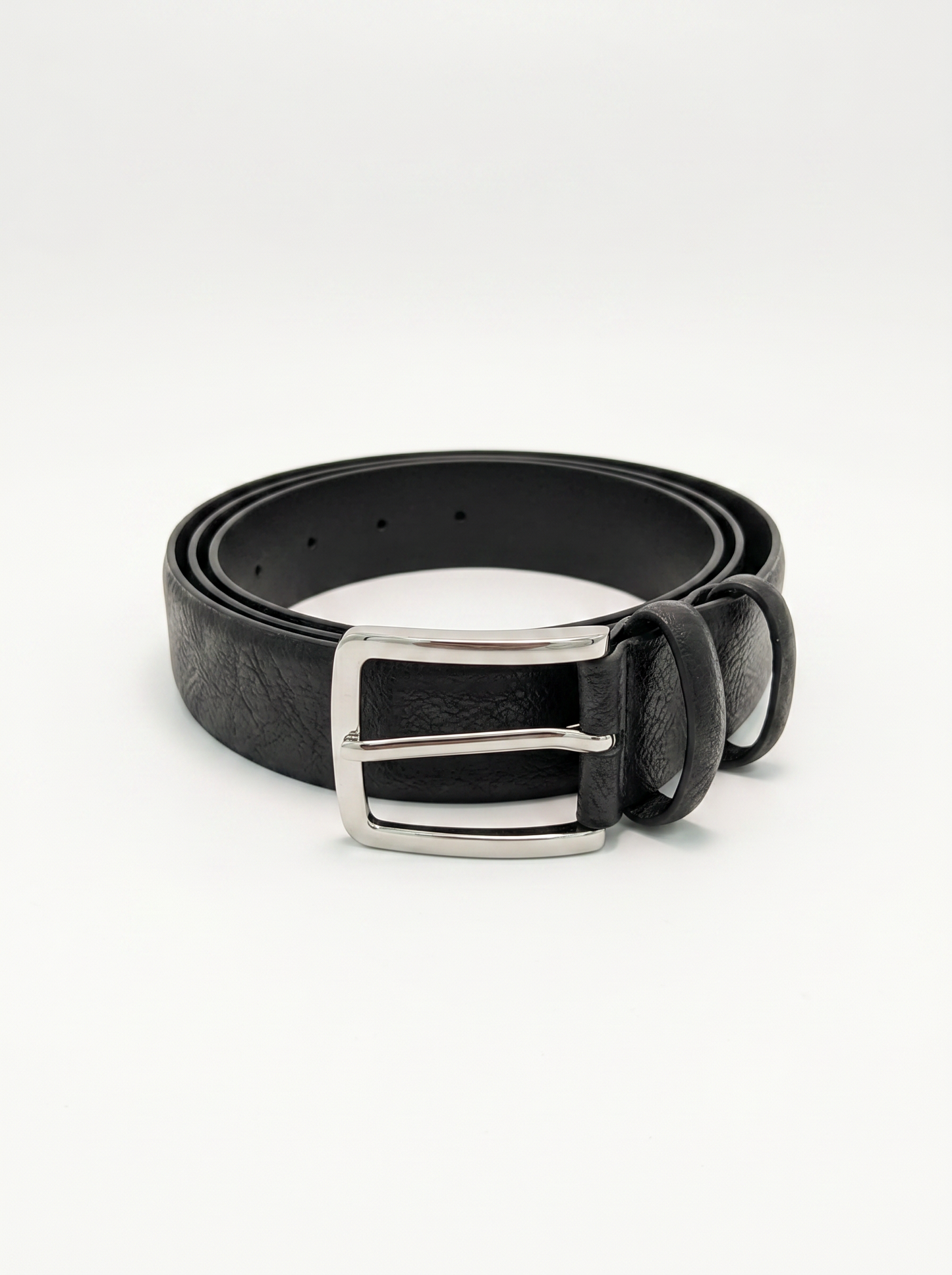 Smooth 3.5 cm belt for men - Black