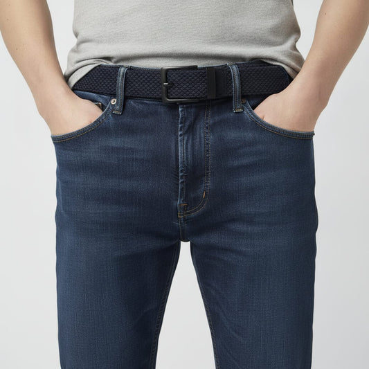 Men's elastic belt 3.5 cm - Blue