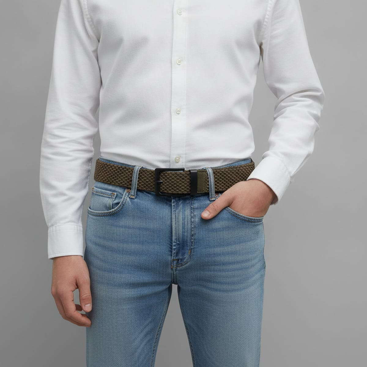 Men's elastic belt 3.5 cm - Green