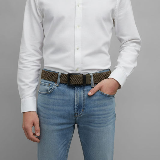 Men's elastic belt 3.5 cm - Green